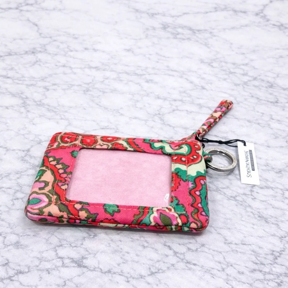 Vera Bradley Colorful Paisley Keychain Wallet Spring - Picture 2 of 2
